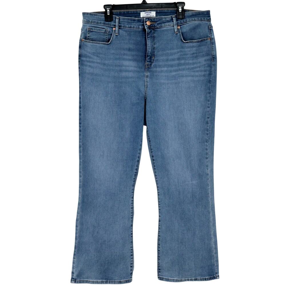 Levis Denizen Jeans Plus Size 18 34W Blue Denim Ultra High Rise Crop Flare